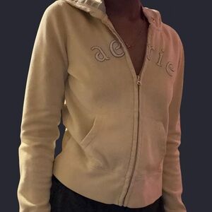 Aerie Pastel Yellow Zip-Up Hoodie